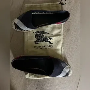 Burberry Tan and Blue Flat Espadrilles Burberry espadrille flat - Gem main image 3